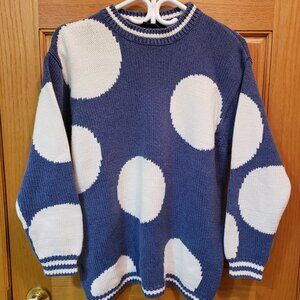 Vintage, poke a dot, cotton knit sweater
